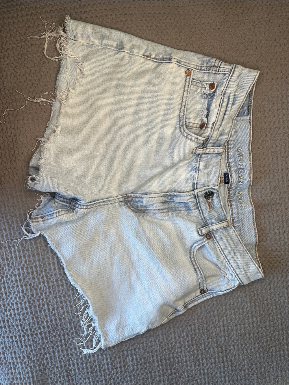 American Eagle Outfitters Light Blue Frayed Denim Shorts